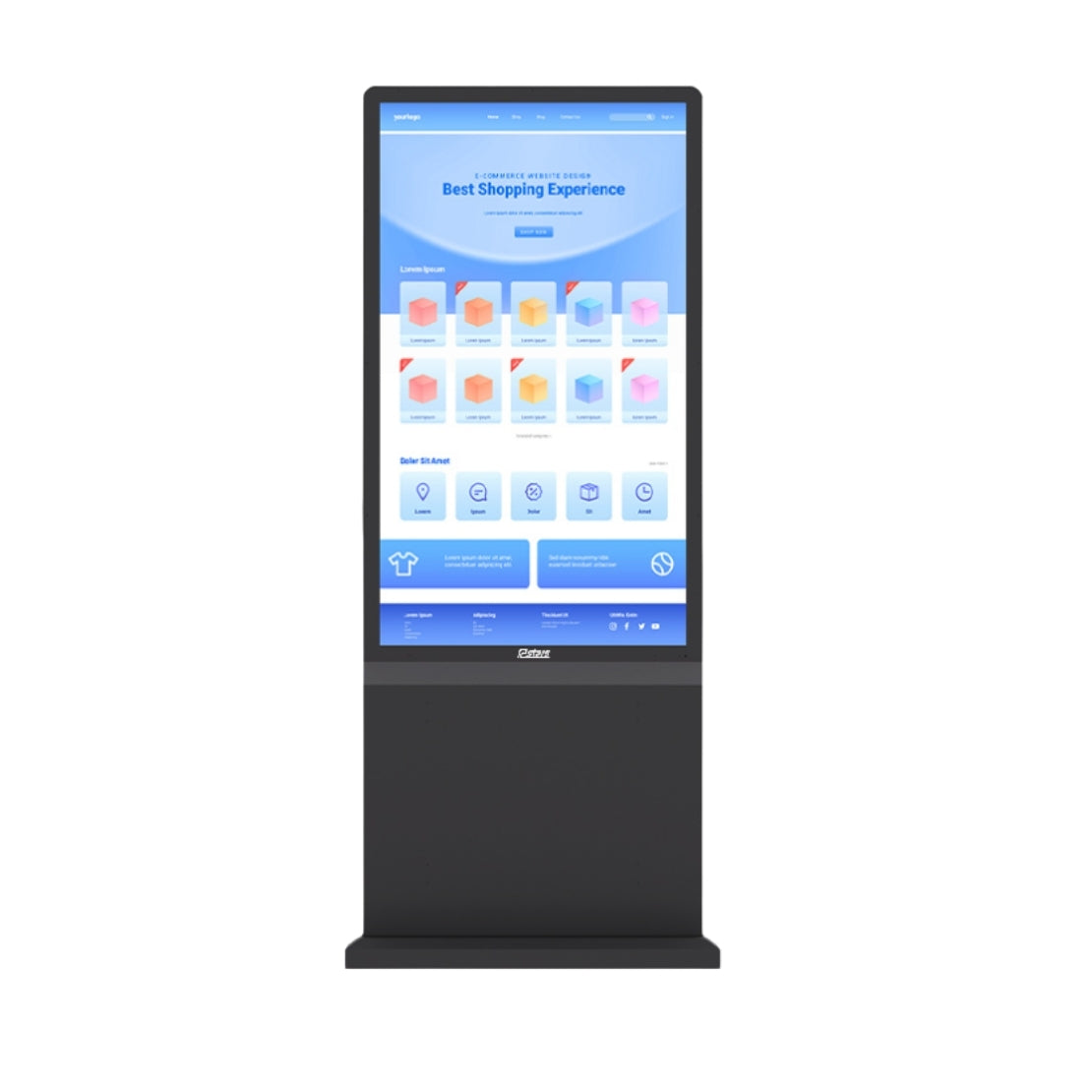 AVMS-43LAPC – 43" Freistehende Display-Stele mit Windows 11, Intel i5, 16 GB RAM, 24/7 Betrieb