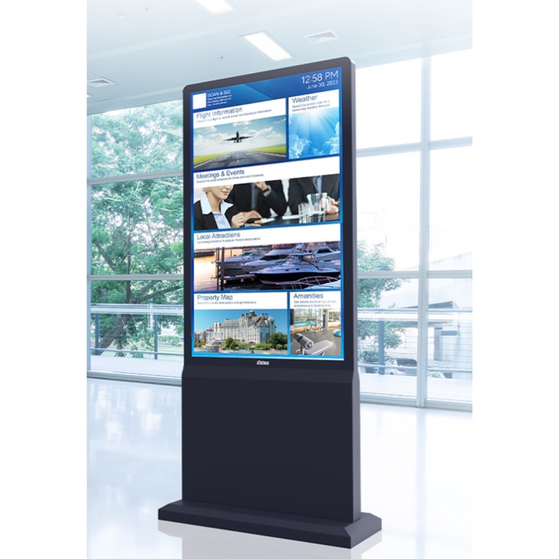 AVMS-43LAPC – 43" Freistehende Display-Stele mit Windows 11, Intel i5, 16 GB RAM, 24/7 Betrieb
