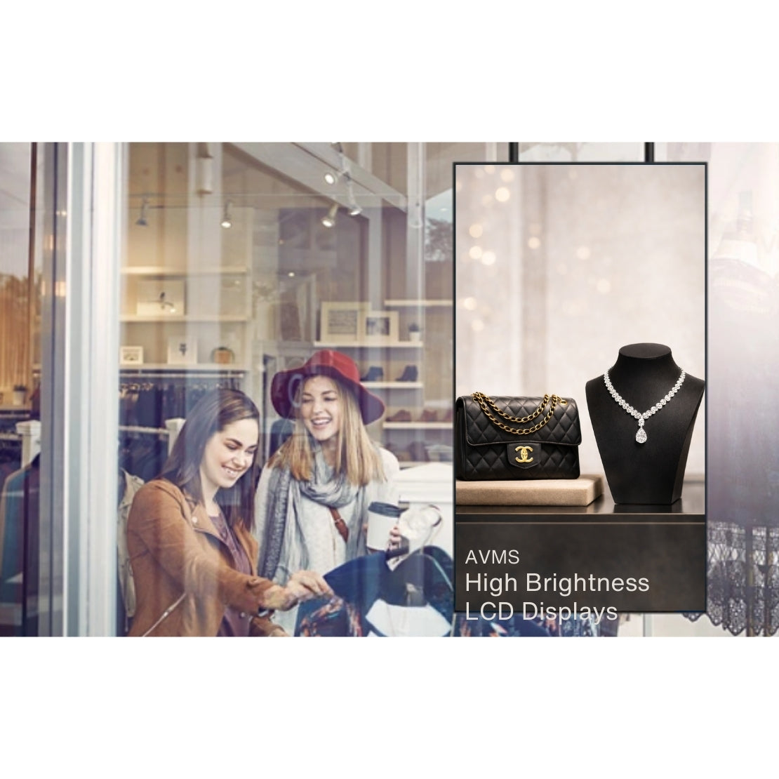 75" 4K High-Brightness Schaufenster-Display – 3000 cd/m², 24/7, AVMS Window Signage inkl. RK3576 Android Player (8GB/128GB, WiFi 6) (Kopie) (Kopie)