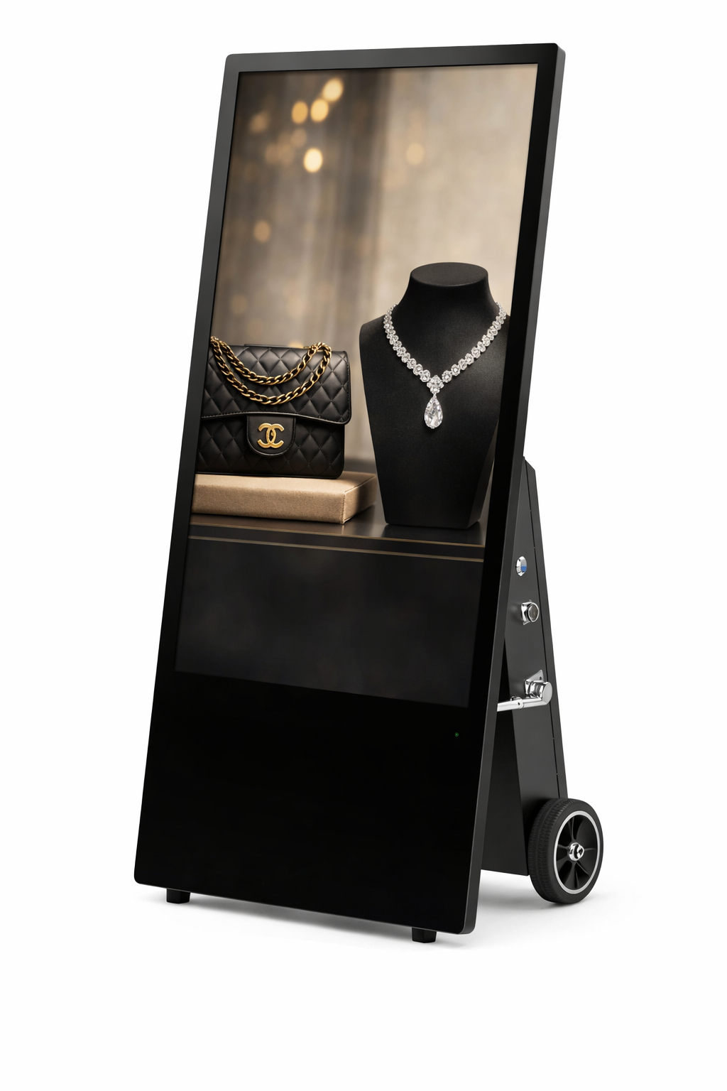 AVMS Outdoor Akku Digital A-Board 43" – 1500 cd/m², IP66, 12–35h Laufzeit, Android 11 (RK3568V, 2GB/32GB)