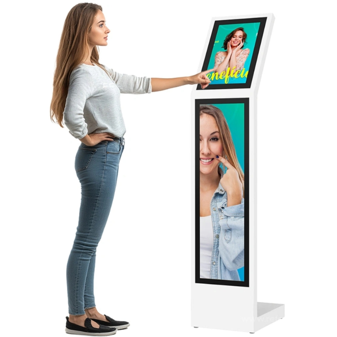 Dual-Display Stele – 15,6" PCAP Touch + 29" Stretch-Bar, Android 11, WLAN