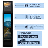 Dual-Display Stele – 15,6" PCAP Touch + 29" Stretch-Bar, Android 11, WLAN