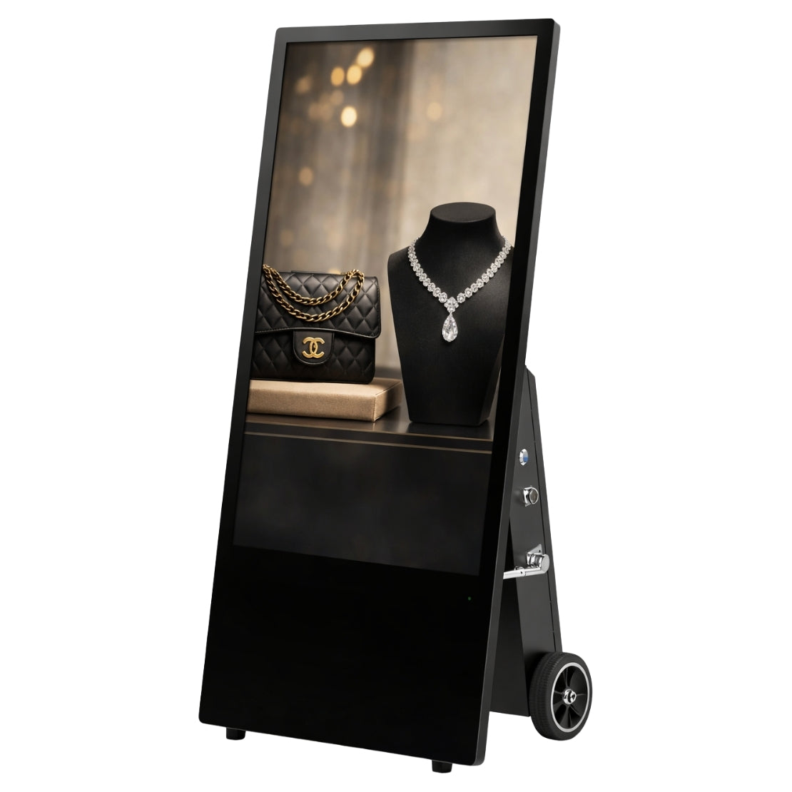 AVMS Outdoor Akku Digital A-Board 43" – 1500 cd/m², IP66, 12–35h Laufzeit, Android 11 (RK3568V, 2GB/32GB)