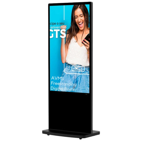 65" 4K Touch Digital Poster – Freistehende Signage-Stele in Schwarz inkl. RK3588 Android Player (8GB/128GB, WiFi 6)