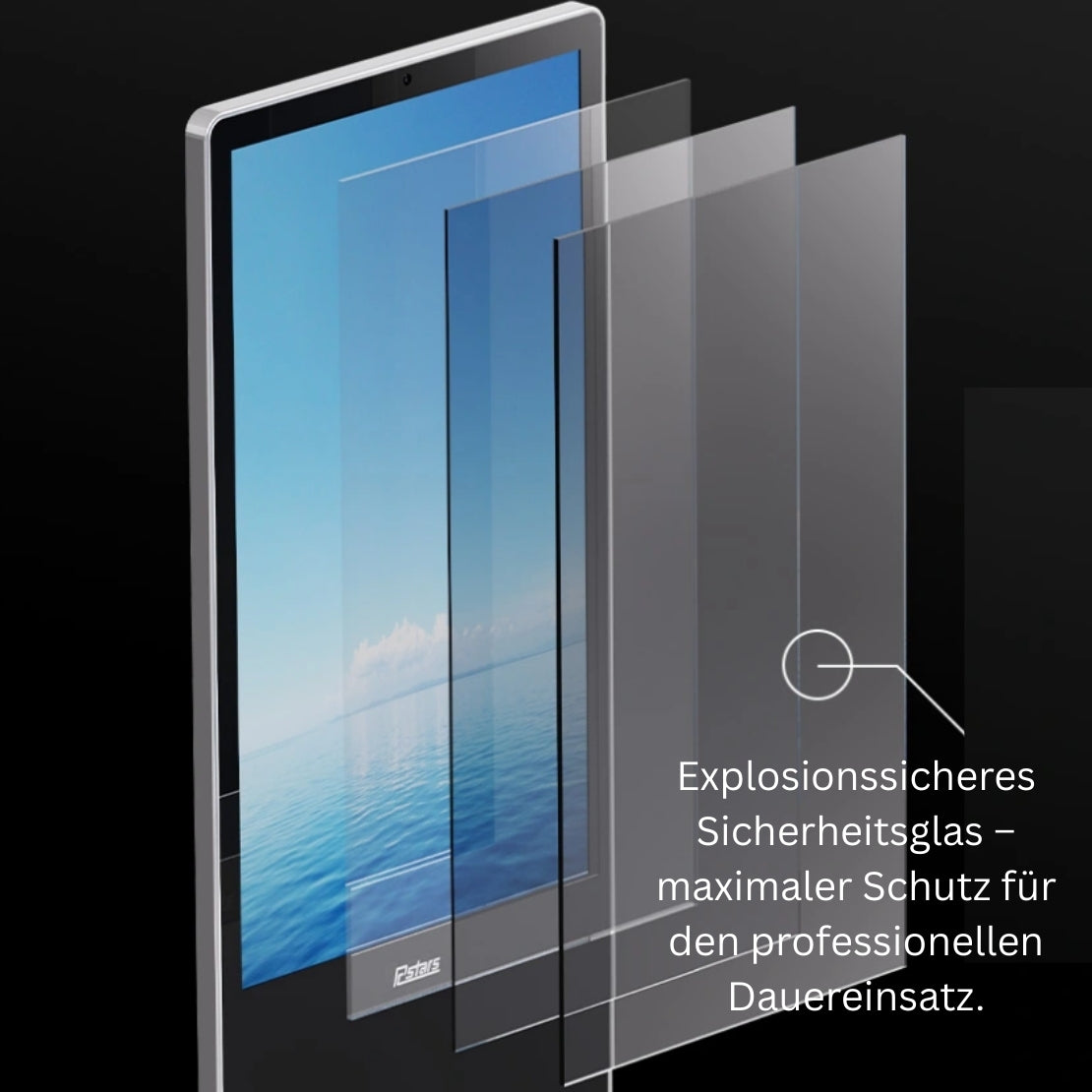 AVMS-550LB – 55" Freistehende Digital-Signage-Stele mit High-Brightness Display & Transport-Case