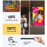 55" 4K High-Brightness Schaufenster-Display – 3000 cd/m², 24/7, AVMS Window Signage inkl. RK3576 Android Player (8GB/128GB, WiFi 6)